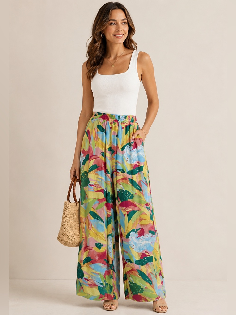 M Made in Italy Wide leg Viscose Pants